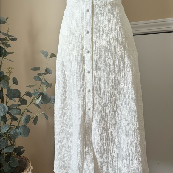 NEW Lulus Rules of Romance White Button-Front Midi Skirt - Picture 5 of 6